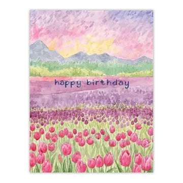 Tulips Birthday Card - Spring Gardening Greeting Card