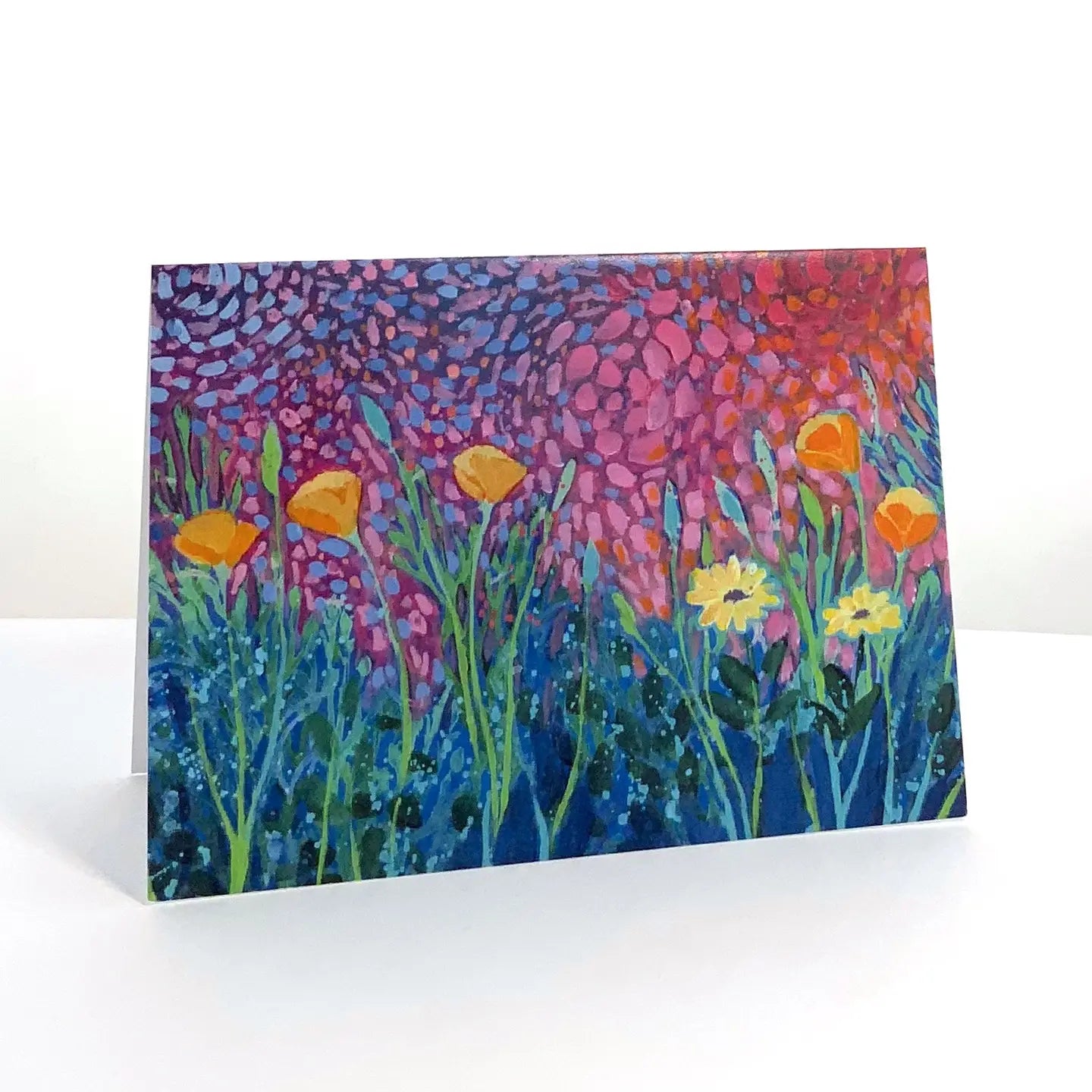 Twilight Poppies Blank Note Card