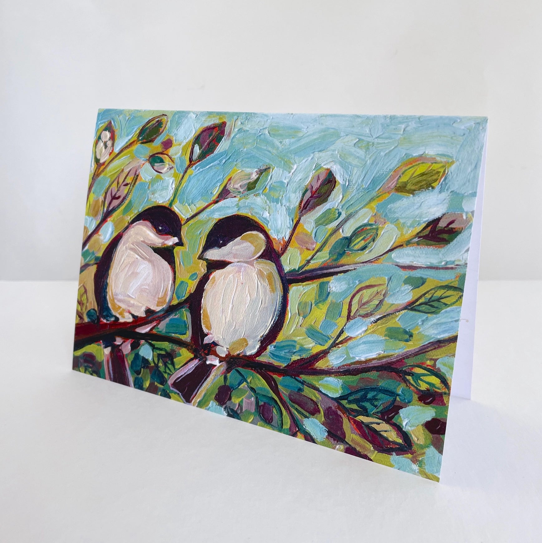 Two Chickadees Blank Note Card