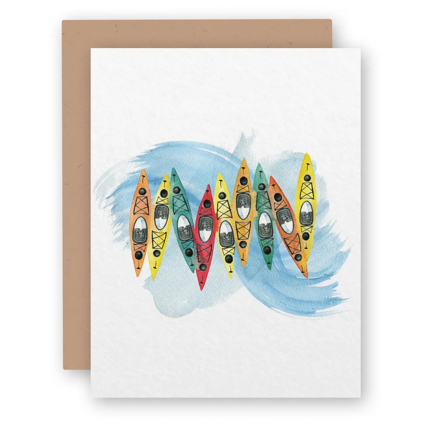 Vibrant Watercolor Kayak Adventures | Everyday Greeting Card