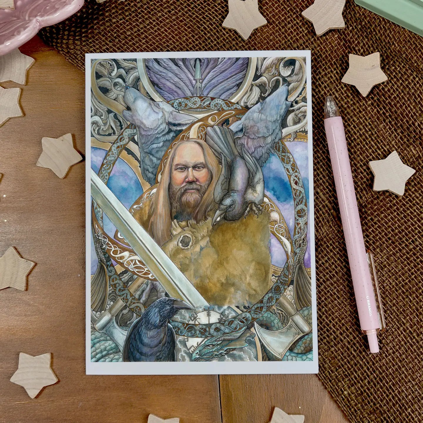Viking Explorer Odin Fantasy Art Print