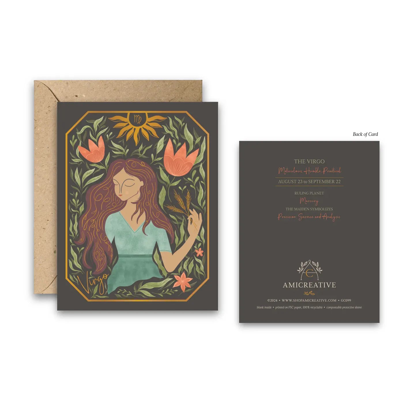 The Virgo Zodiac Garden Gold Foil