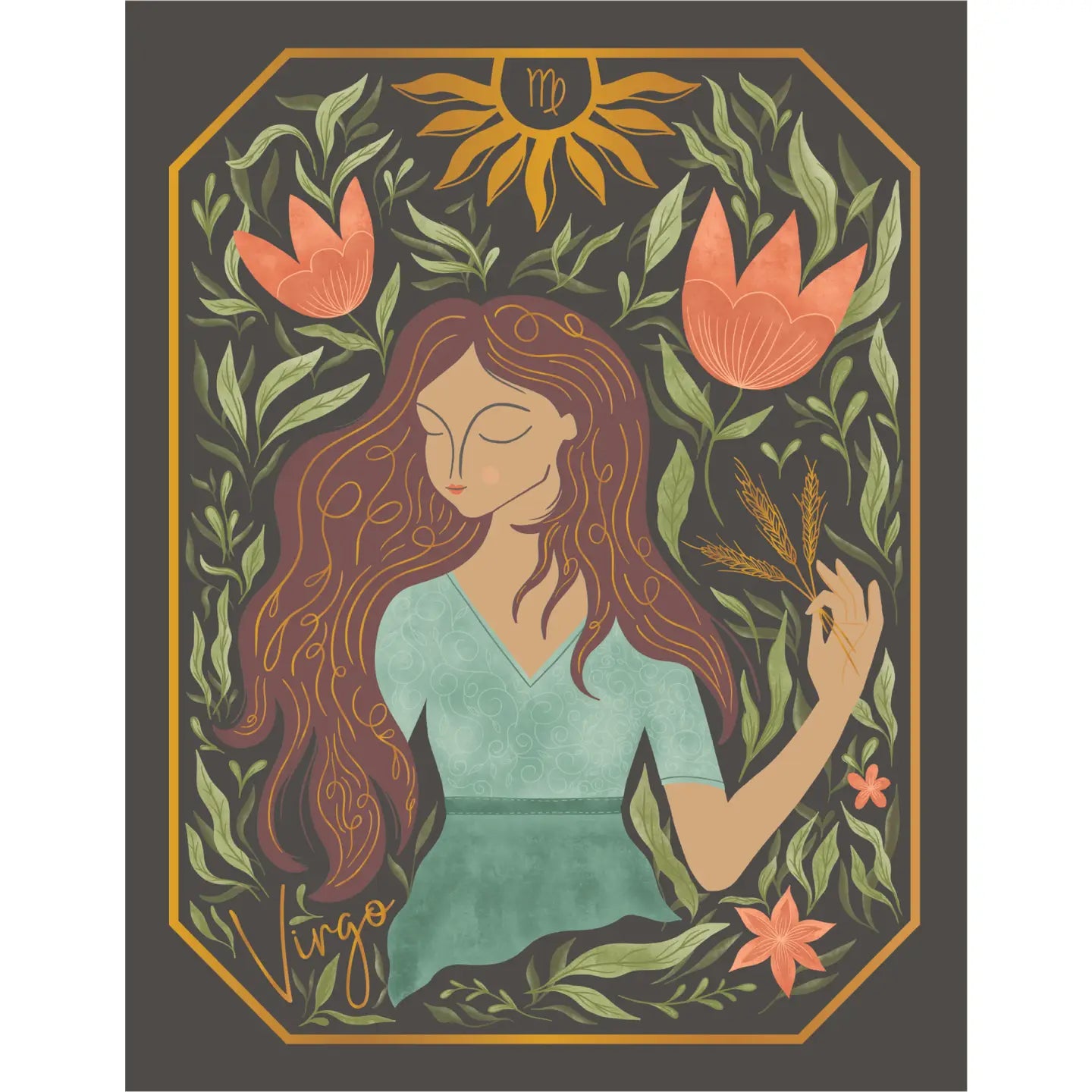 The Virgo Zodiac Garden Gold Foil