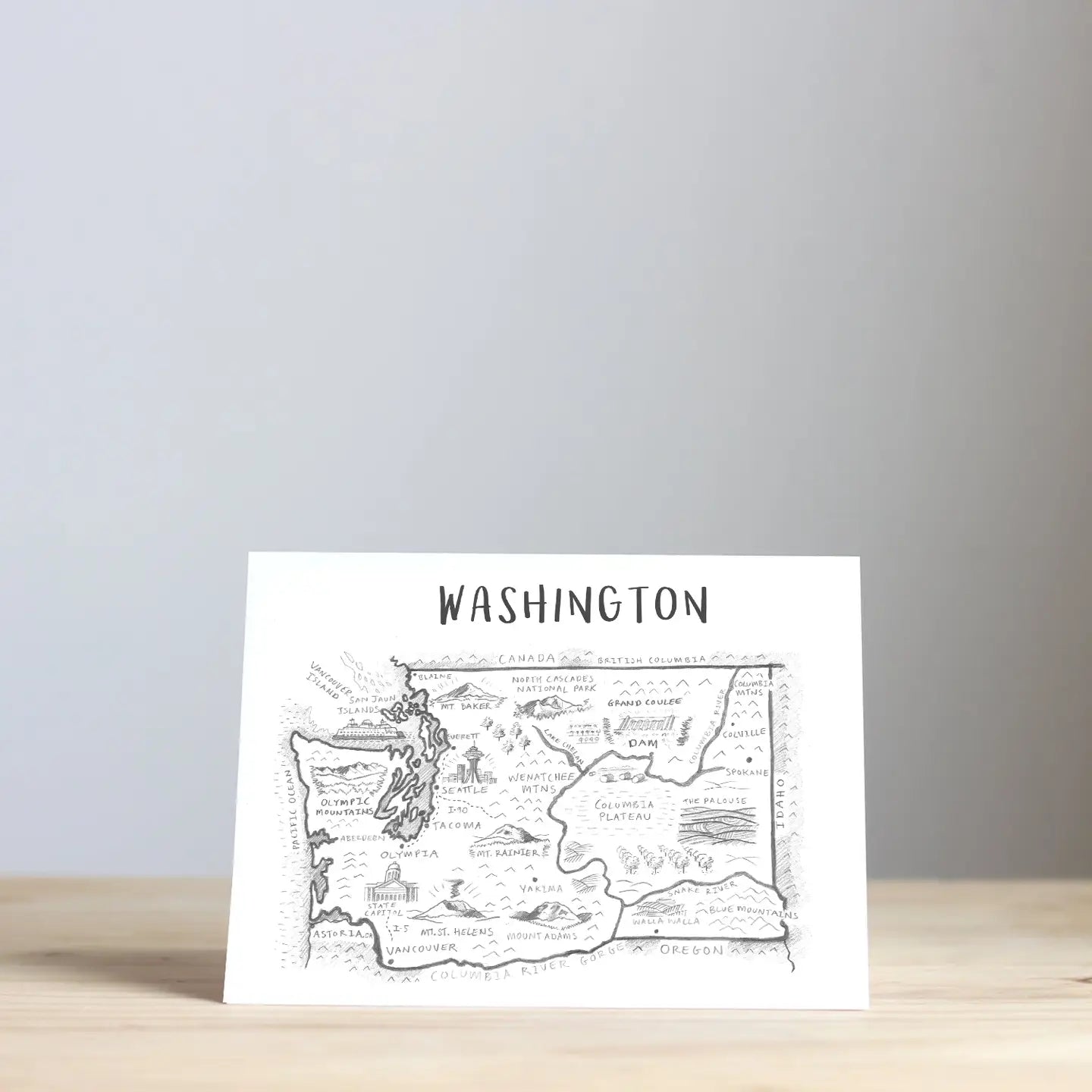 Washington State Map Greeting Card