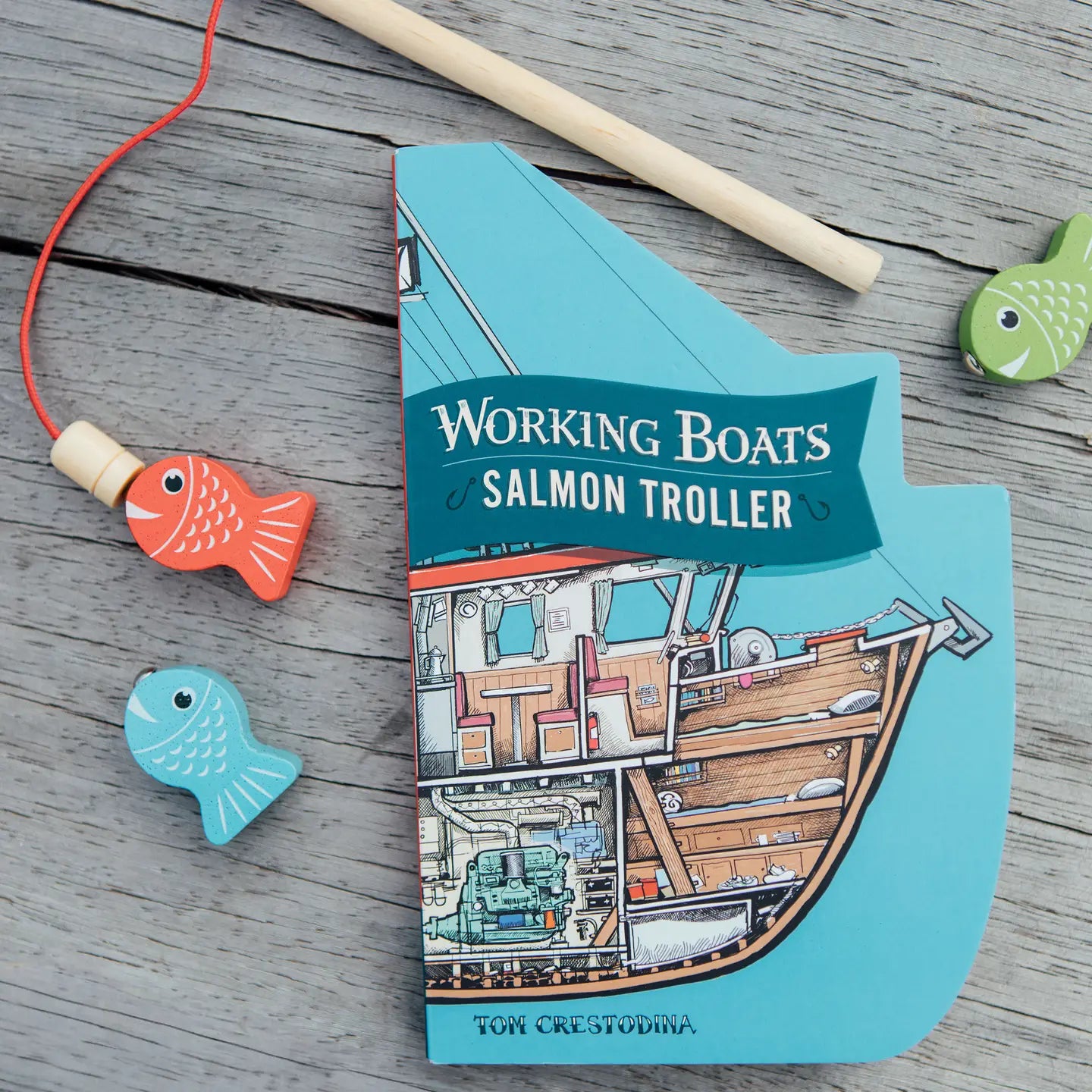 Working Boats: Salmon Troller Board Book- A Look-Inside Book