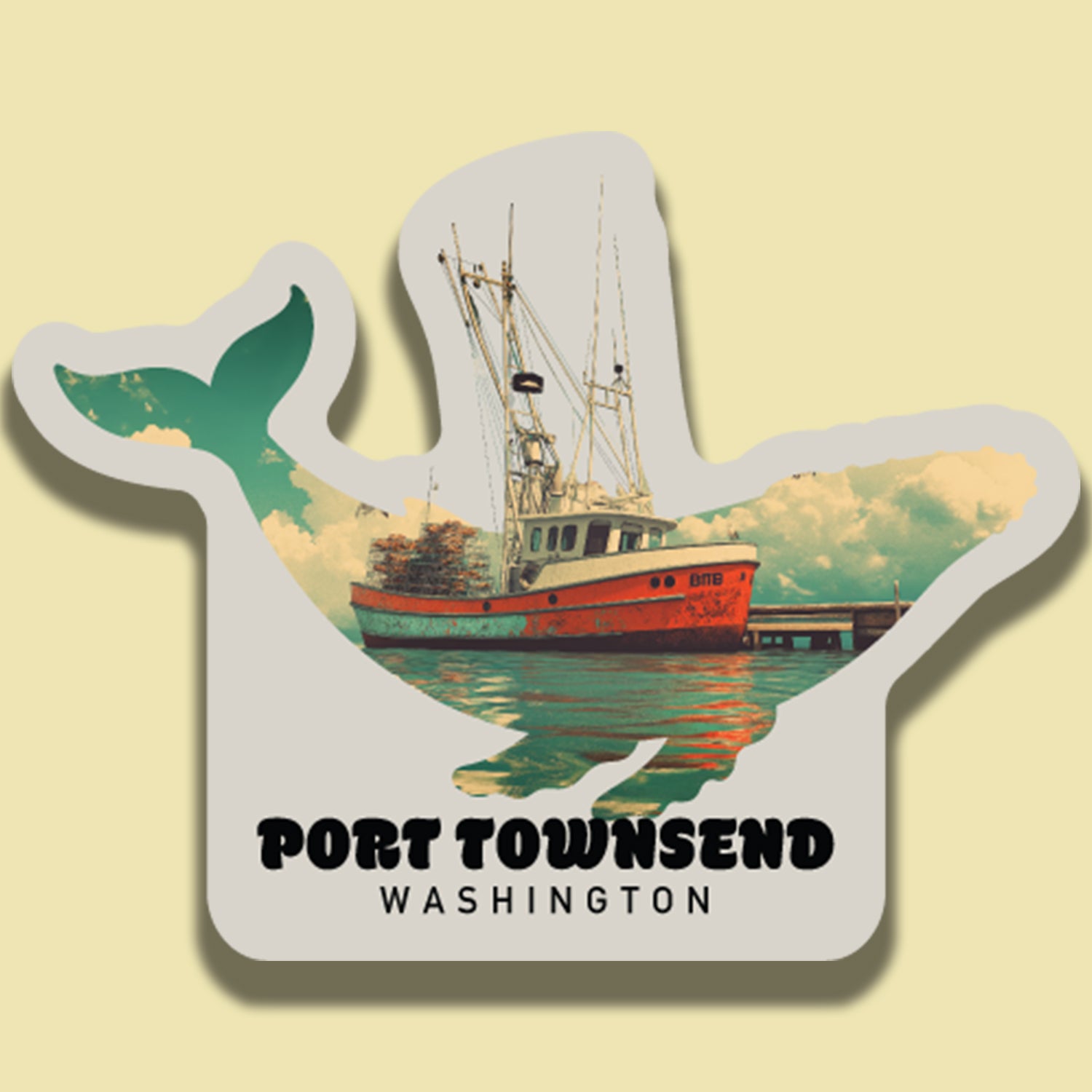 Port Townsend Humpback Whale Boat Magnet