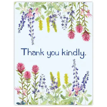 Wildflowers Thank You Card - Watercolor Greeting Card