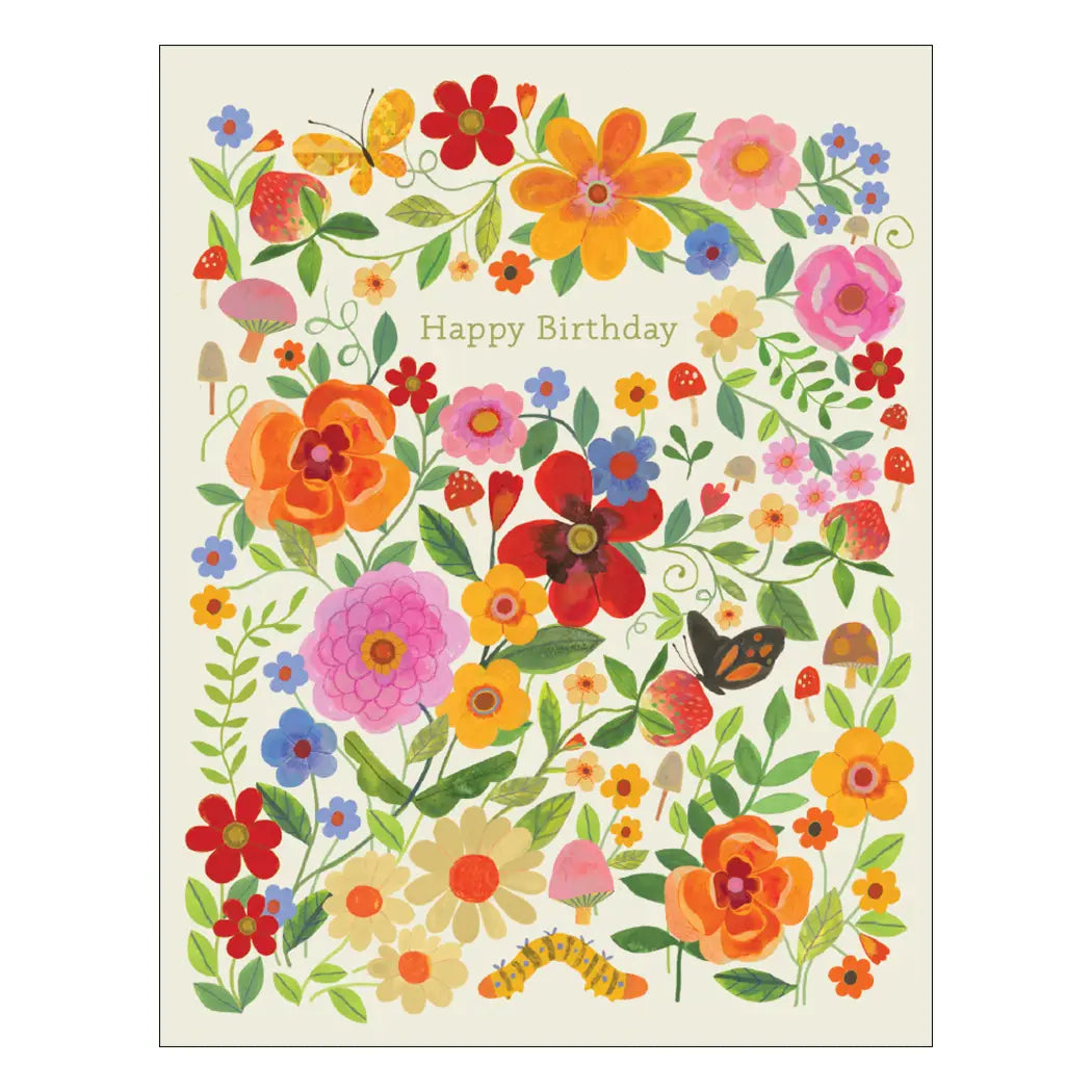 Wildflowers and Berries Birthday Greeting Card