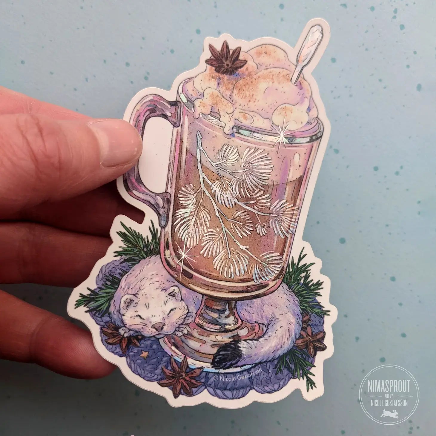 Winter Cozy Drink Sticker