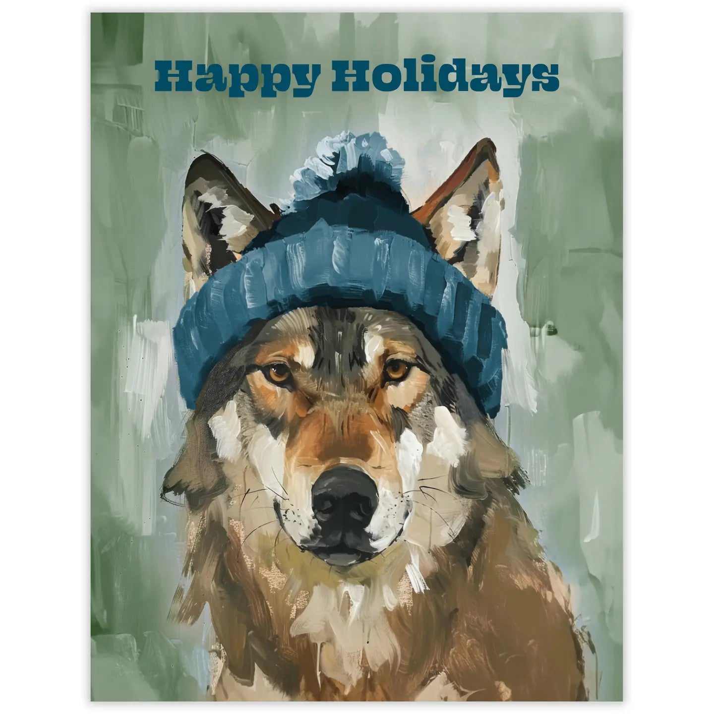 Wolf Happy Holidays Season's Greetings Card