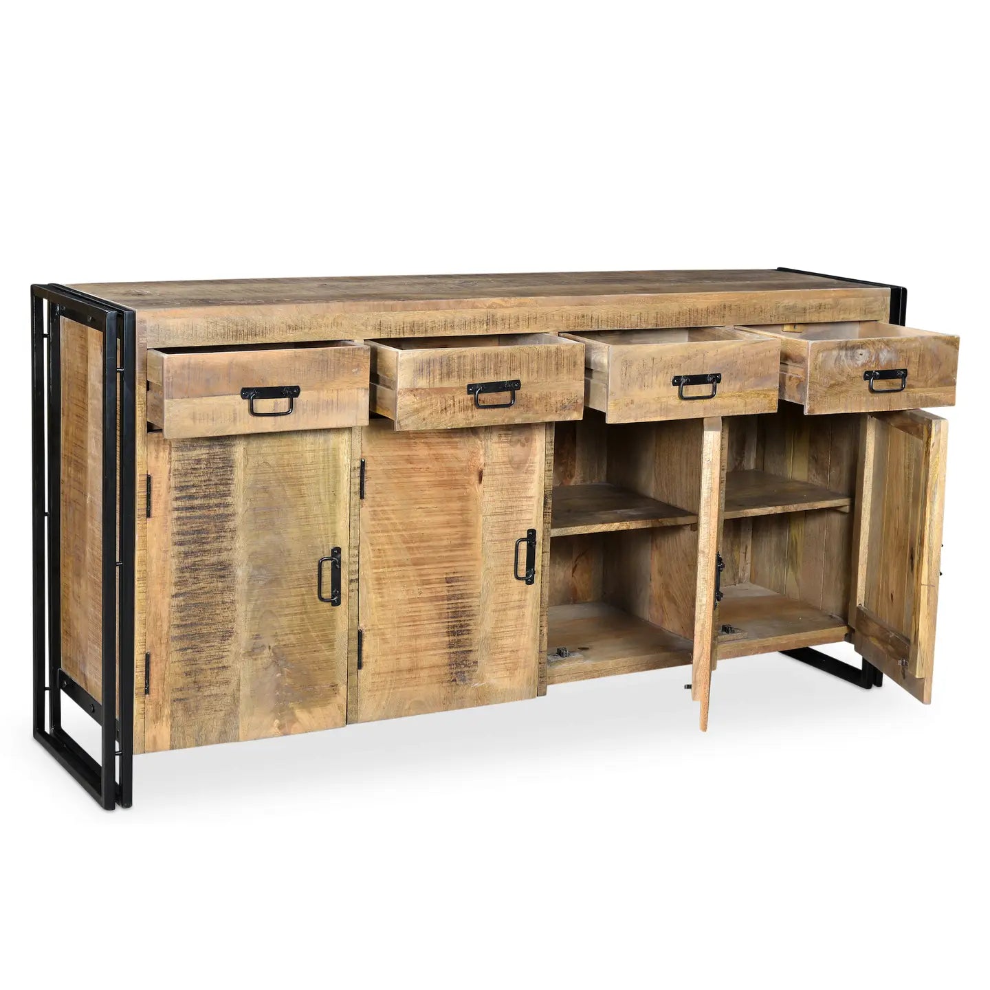 Reclaimed Wood 4 Door 4 Drawer Sideboard