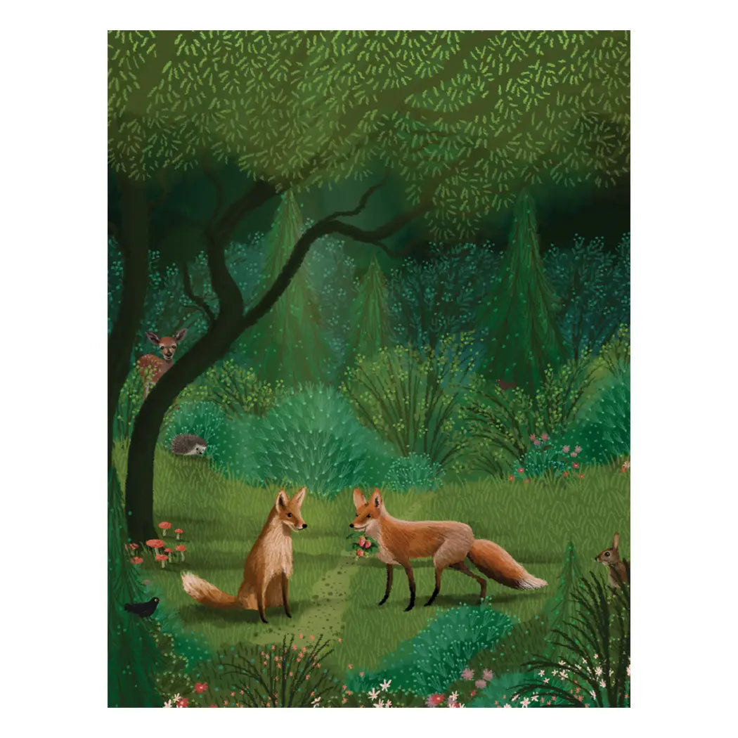 Woodland Foxes Birthday Greeting Card