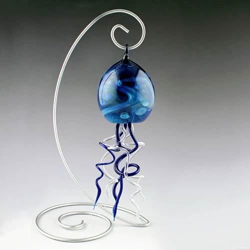 Hanging Jellyfish Glass Figurine