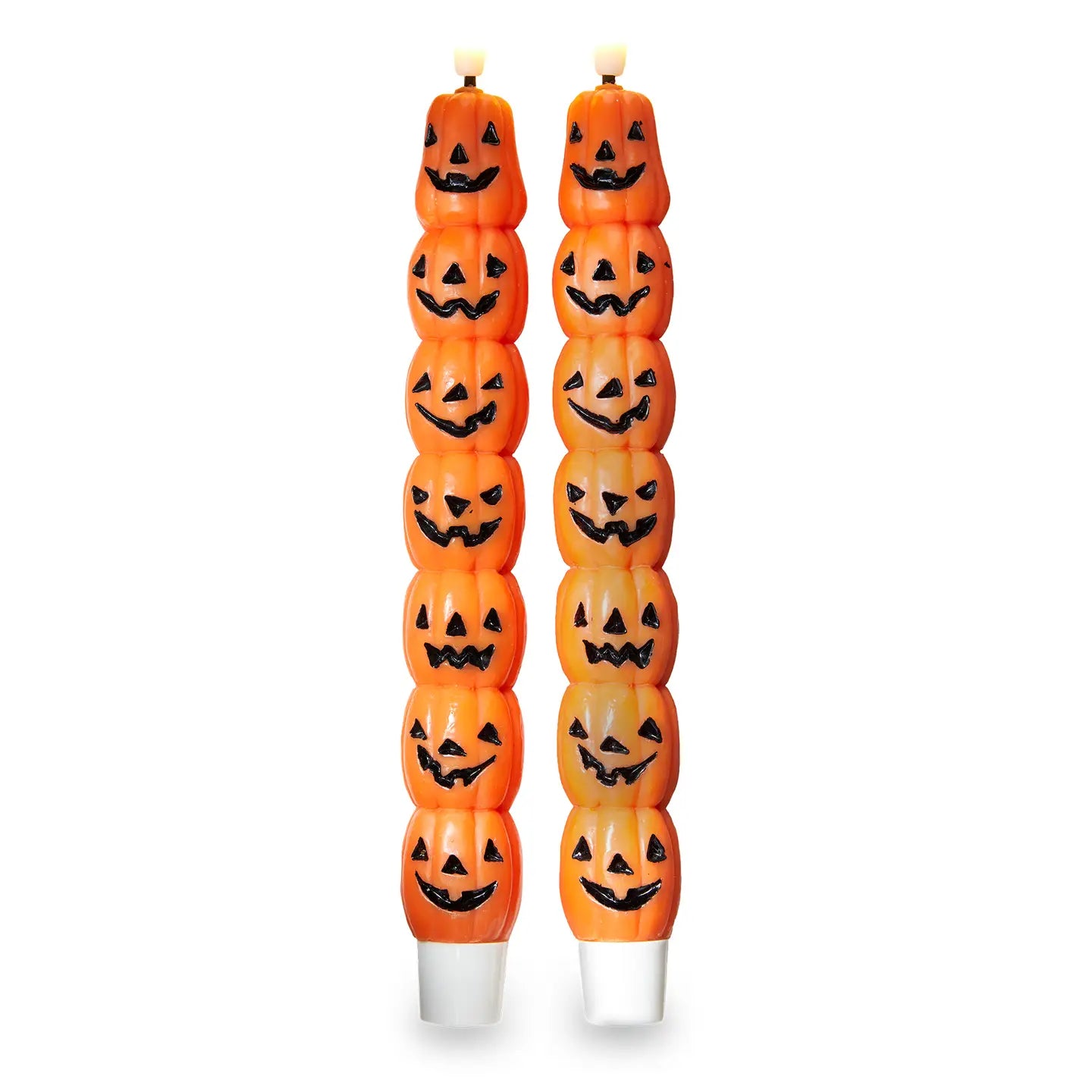 Jack-O-Lantern Led Tapers Set of 2 Orange Multi Halloween