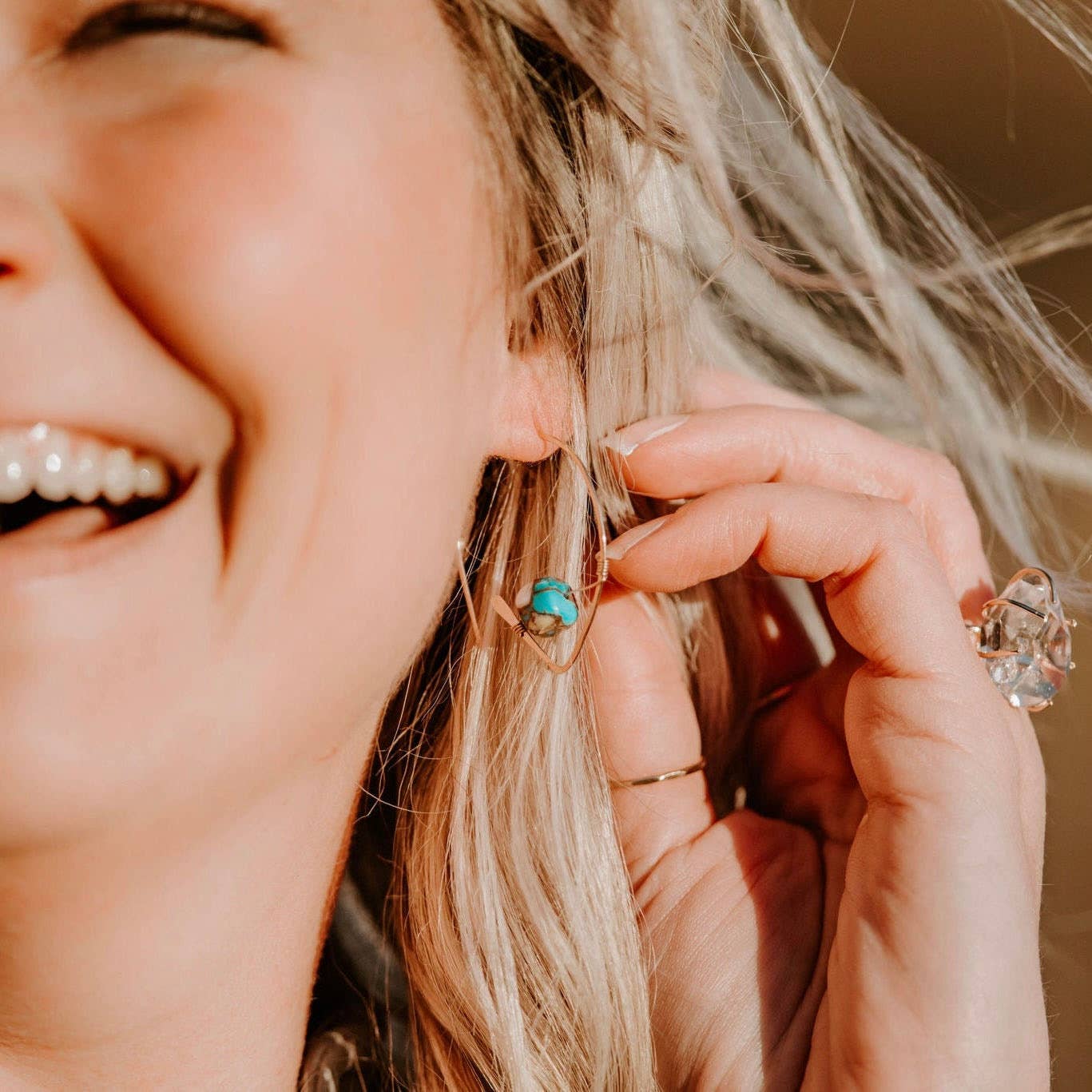 Spiny Oyster Turquoise Threader Earrings