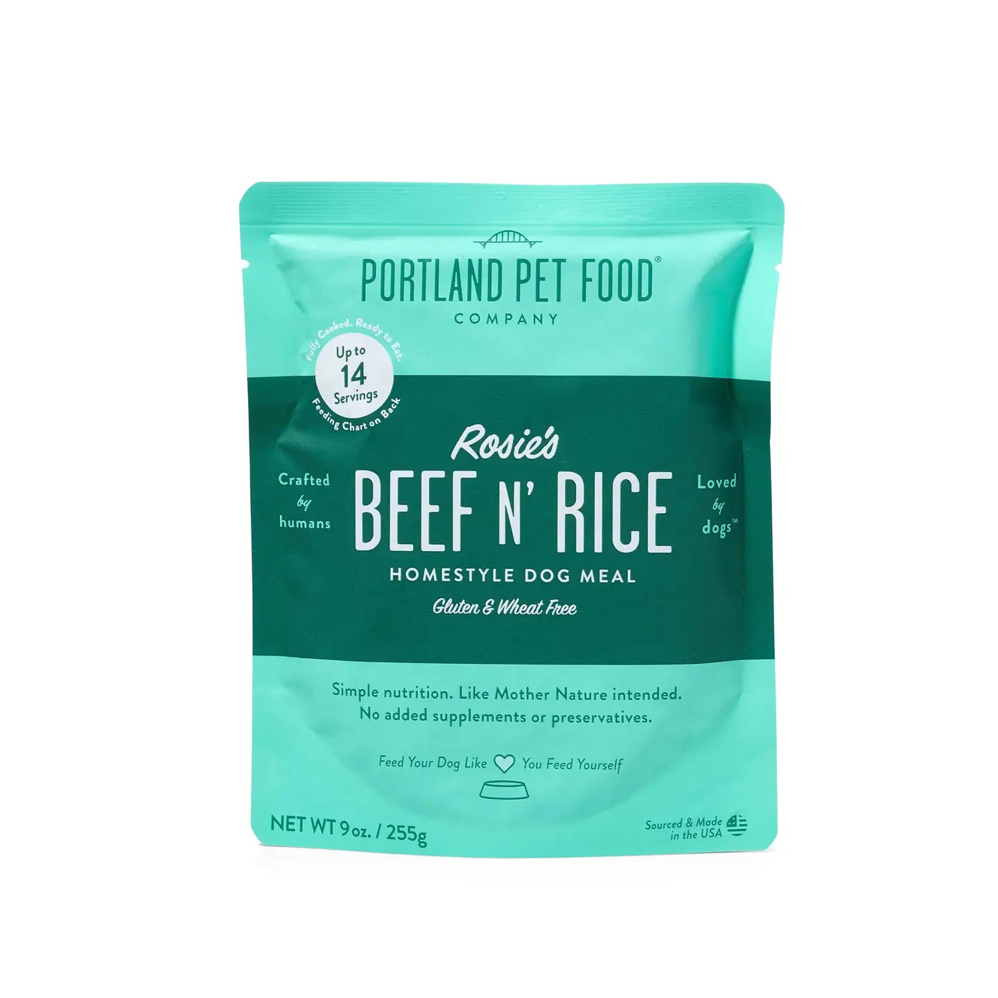 Rosie's Beef N Rice Human Grade Fresh Wet Food Dog Pouches