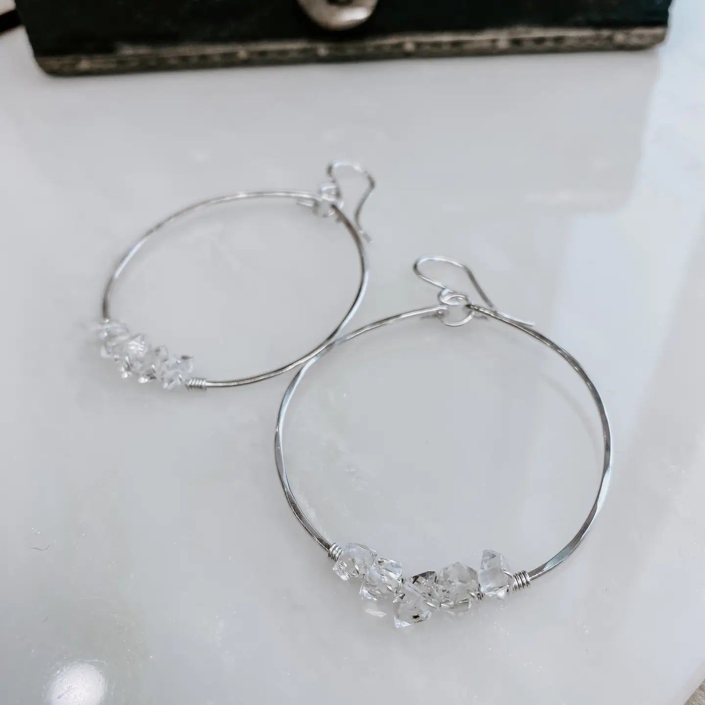 Multi Herkimer Diamond Hoops