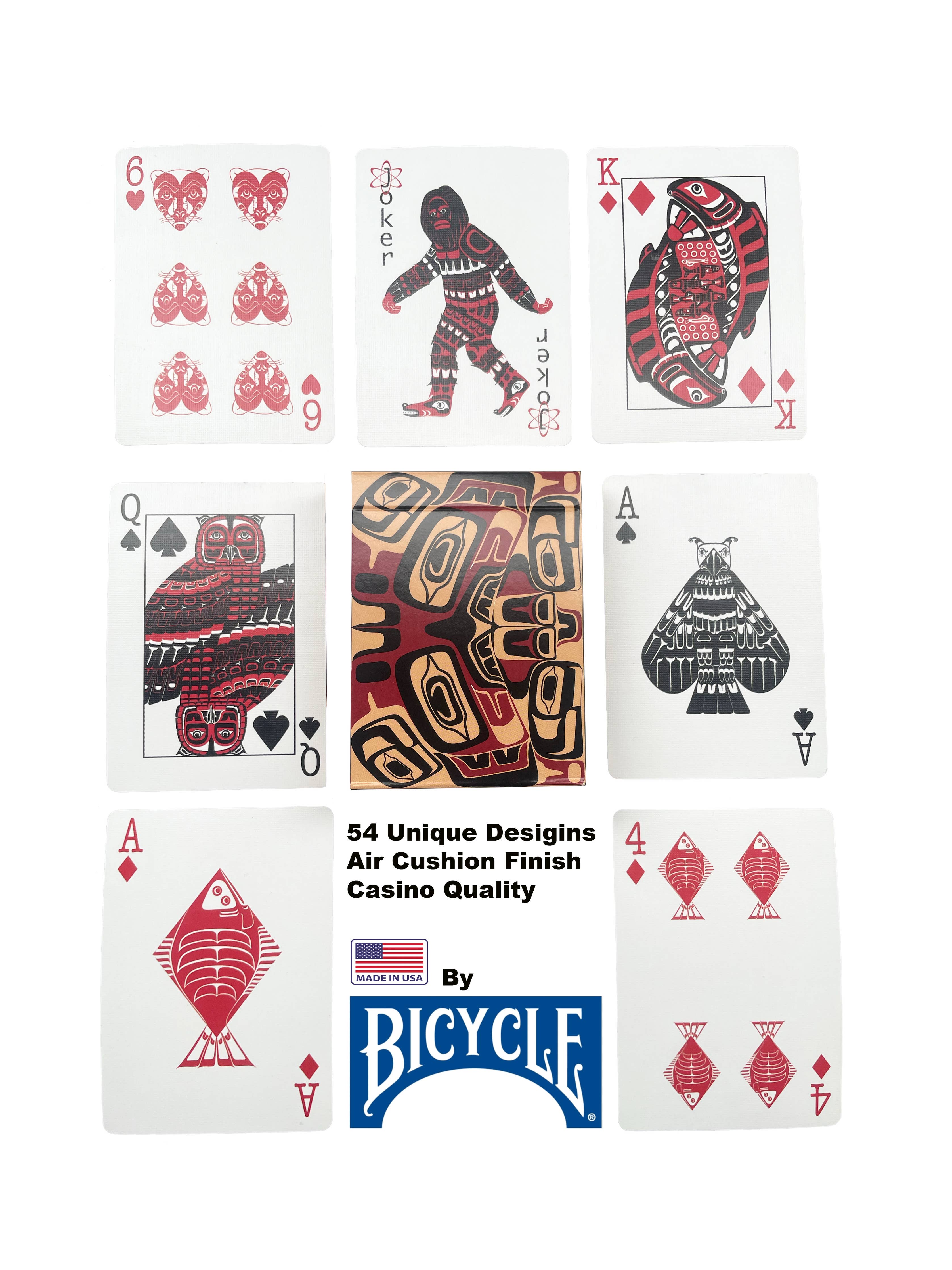 Unique Pacific Northwest Native American Art Playing Cards