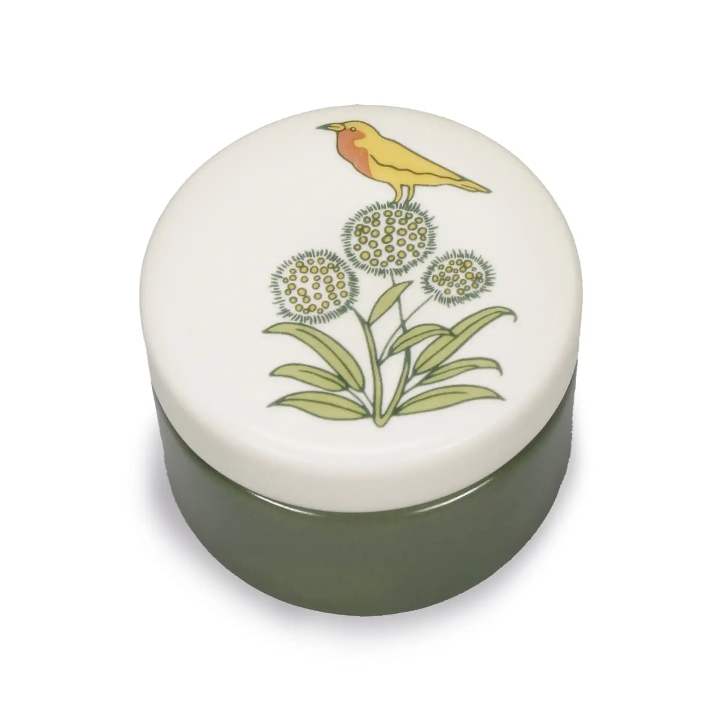 Botanical Ceramic Trinket Box Bird