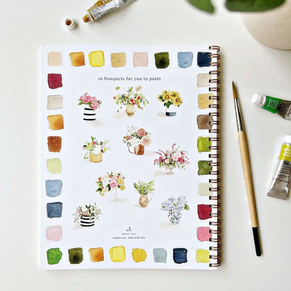 Bouquet Watercolor Workbook