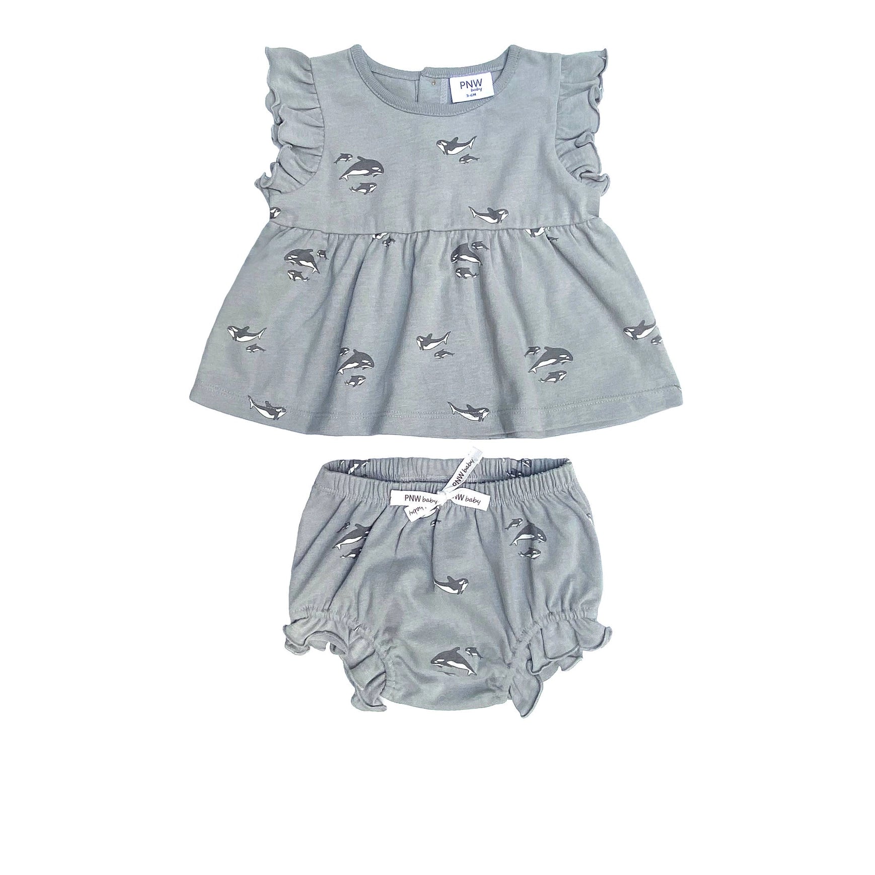 PNW Baby Tunic/Bloomer Set- Orcas