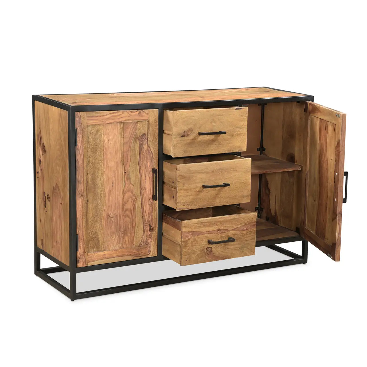 Sheesham Wood Side Board Buffet Cabinet