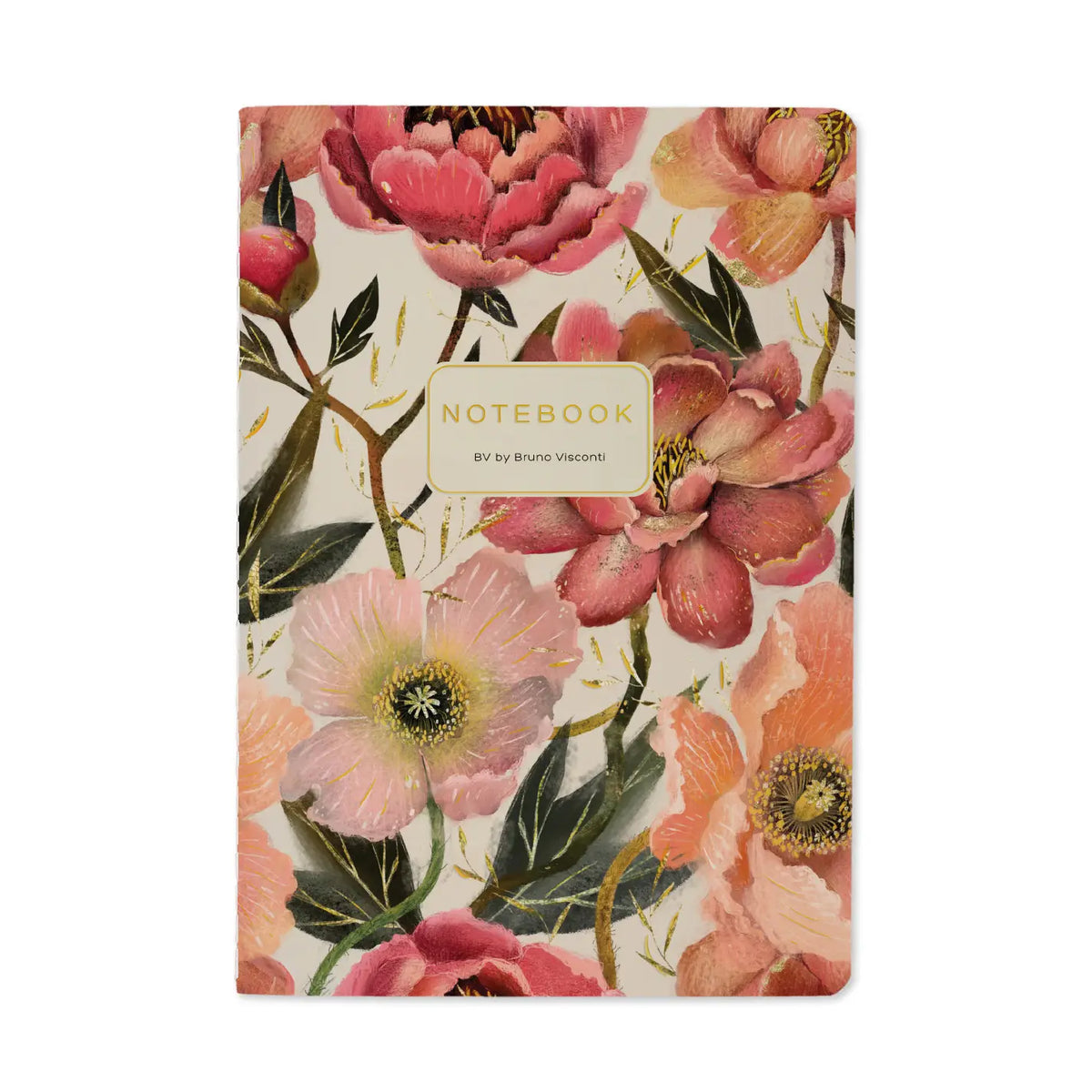 Pink Blossoms on White Notebook