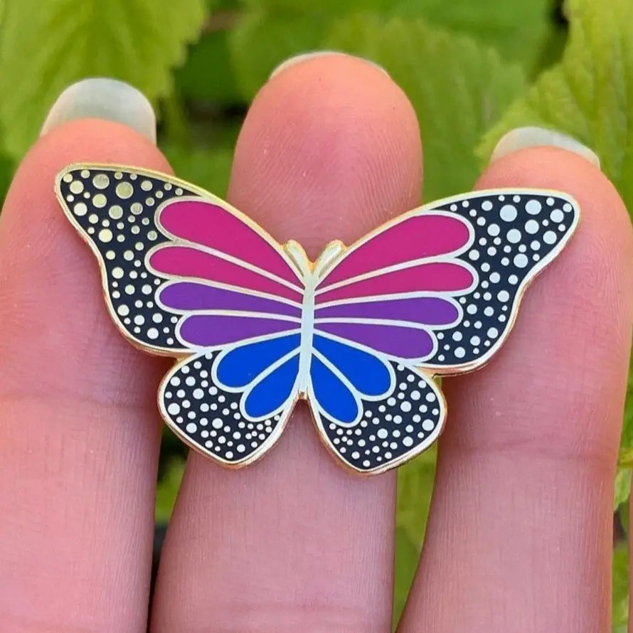LGBTQ2SIA+ Pride Rainbow Butterfly Enamel Pin