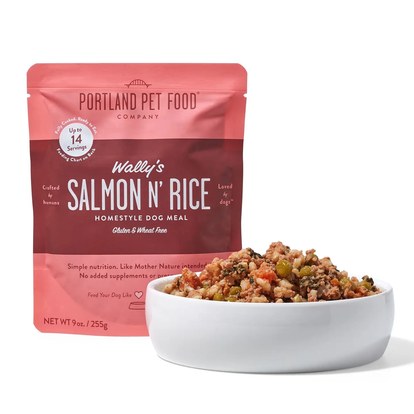 Wally's Salmon N' Rice Human Grade Fresh Wet Food Dog Pouch