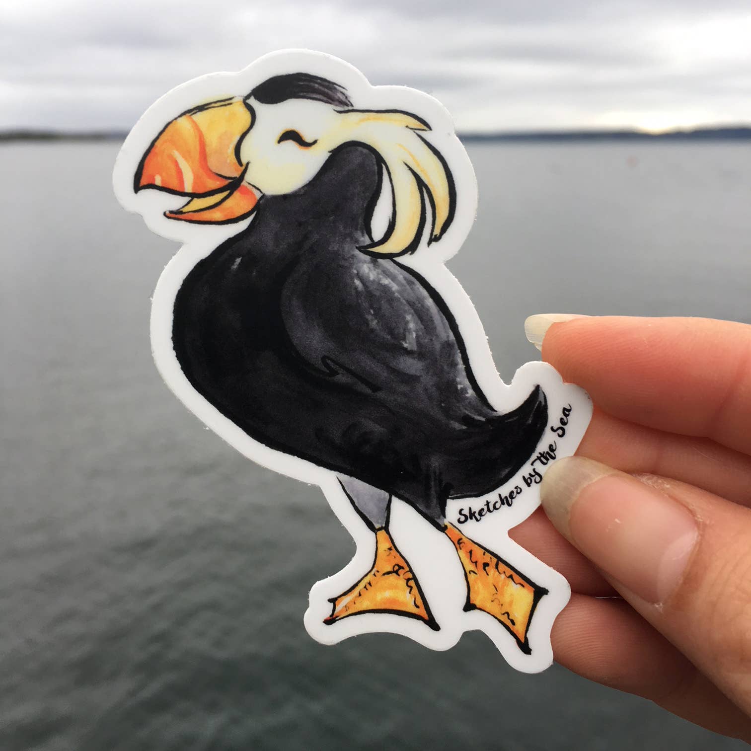 Adorable Tufted Puffin Vinyl Sticker