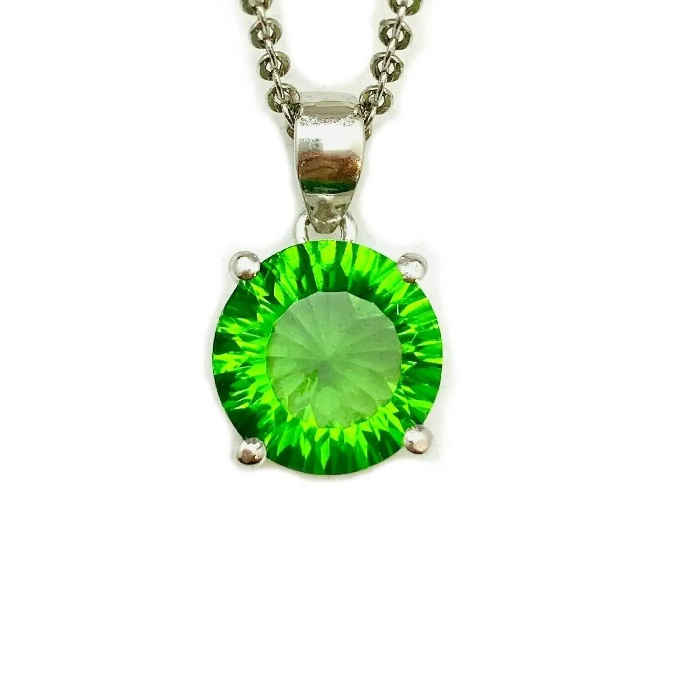 Mt. St. Helen Obsidianite Emerald Necklace 4mm