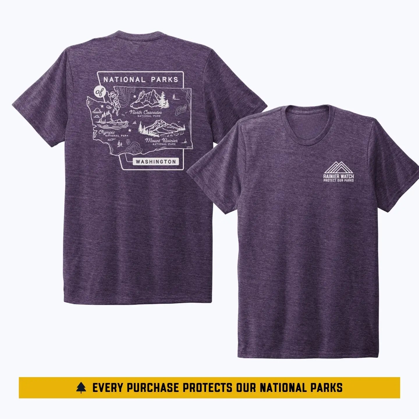 Washington National Parks Ecofriendly Tshirt - Purple
