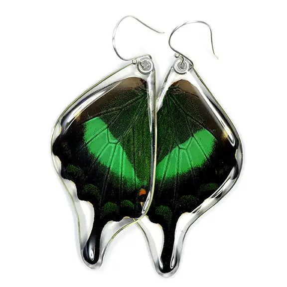Emerald Swallowtail Bottom Wings Earrings