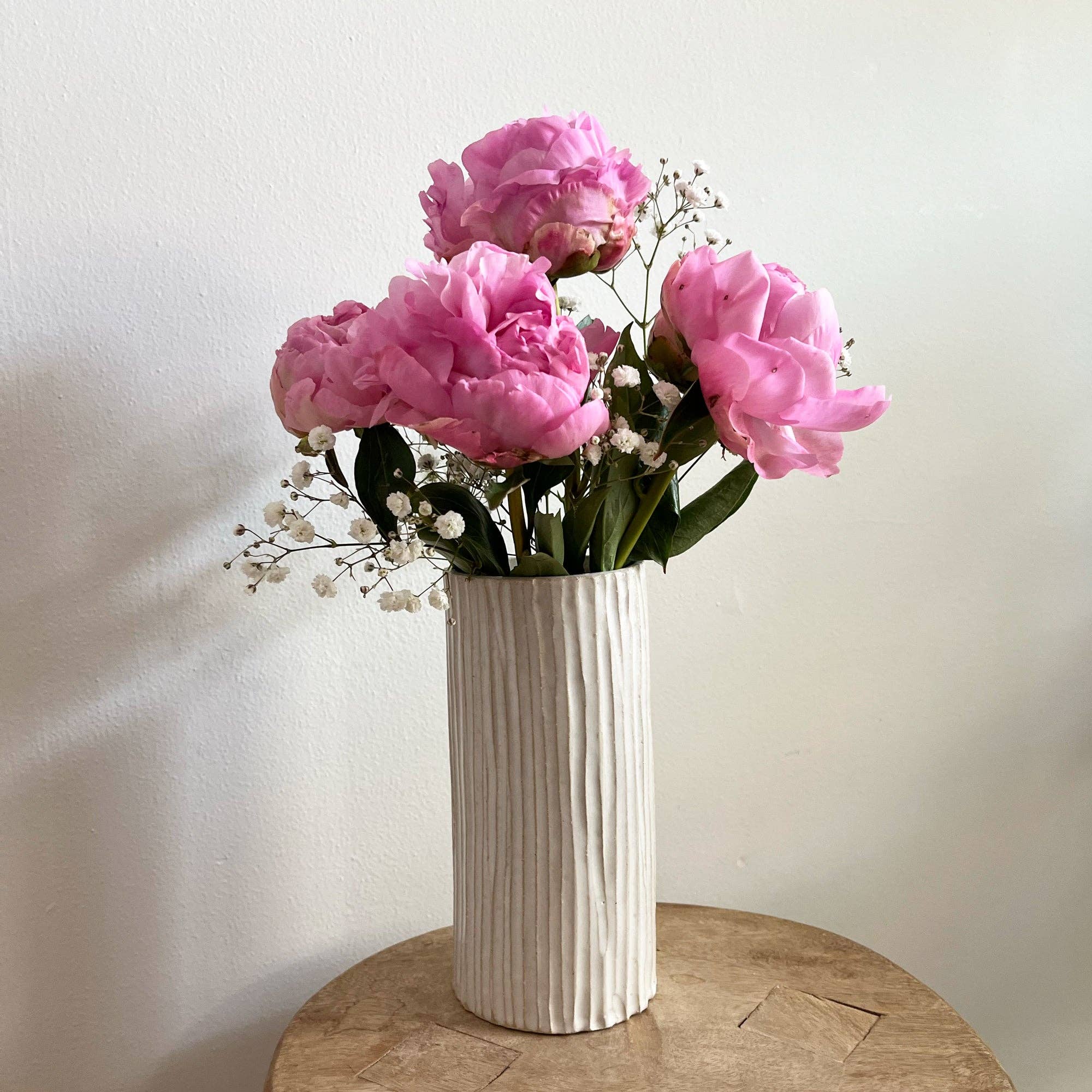 Tall Ribbed Vase: Large