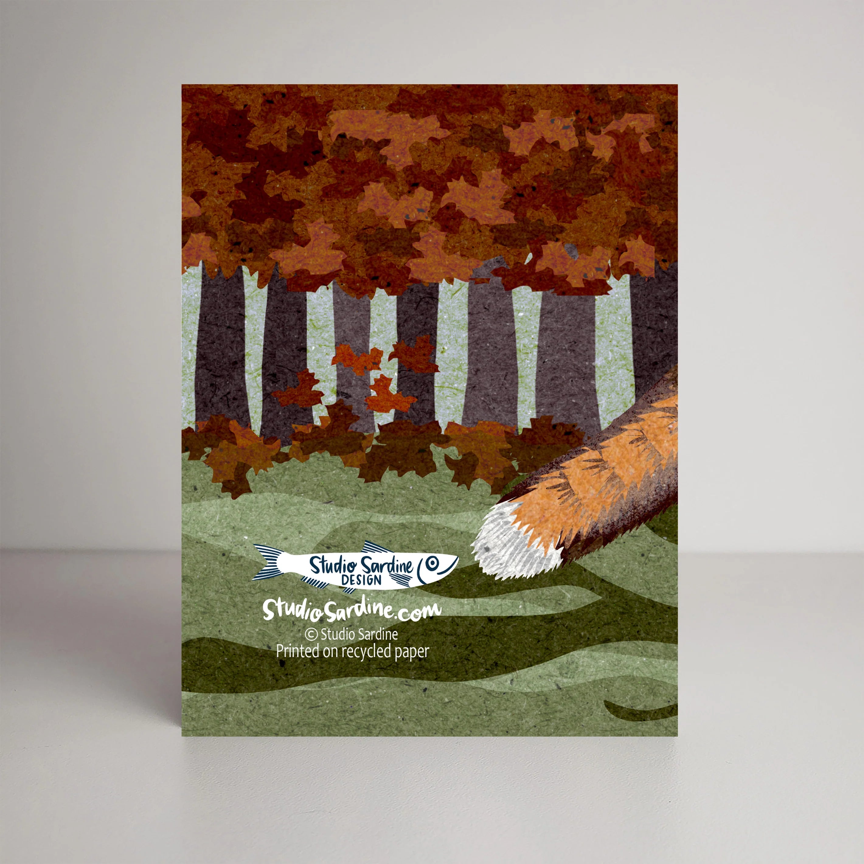 Falling Leaves Fox Card | Studio Sardine