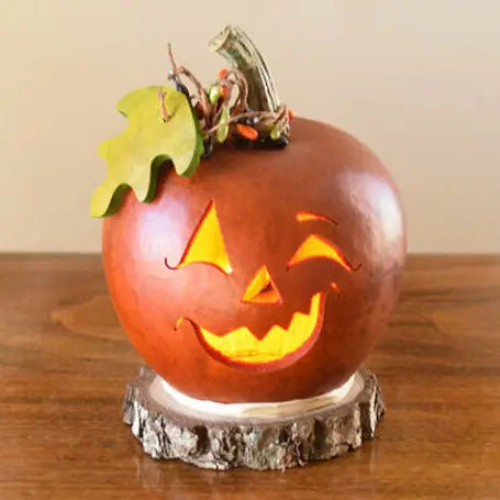 Hand-Crafted Pumpkin Gourd - Frederick Small Lit - Fall