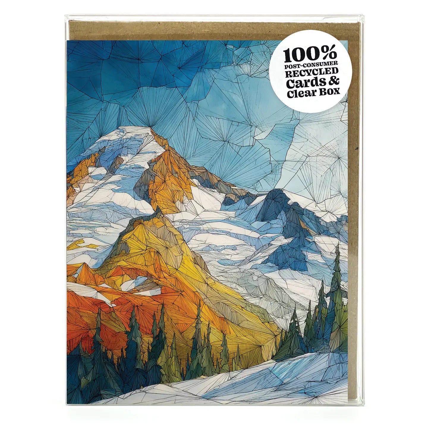 Geometric Mountains - Recycled Notecard Box Set