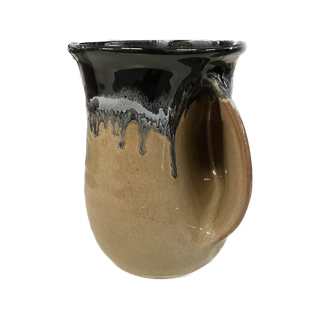 Brown and Black Handwarmer Mug