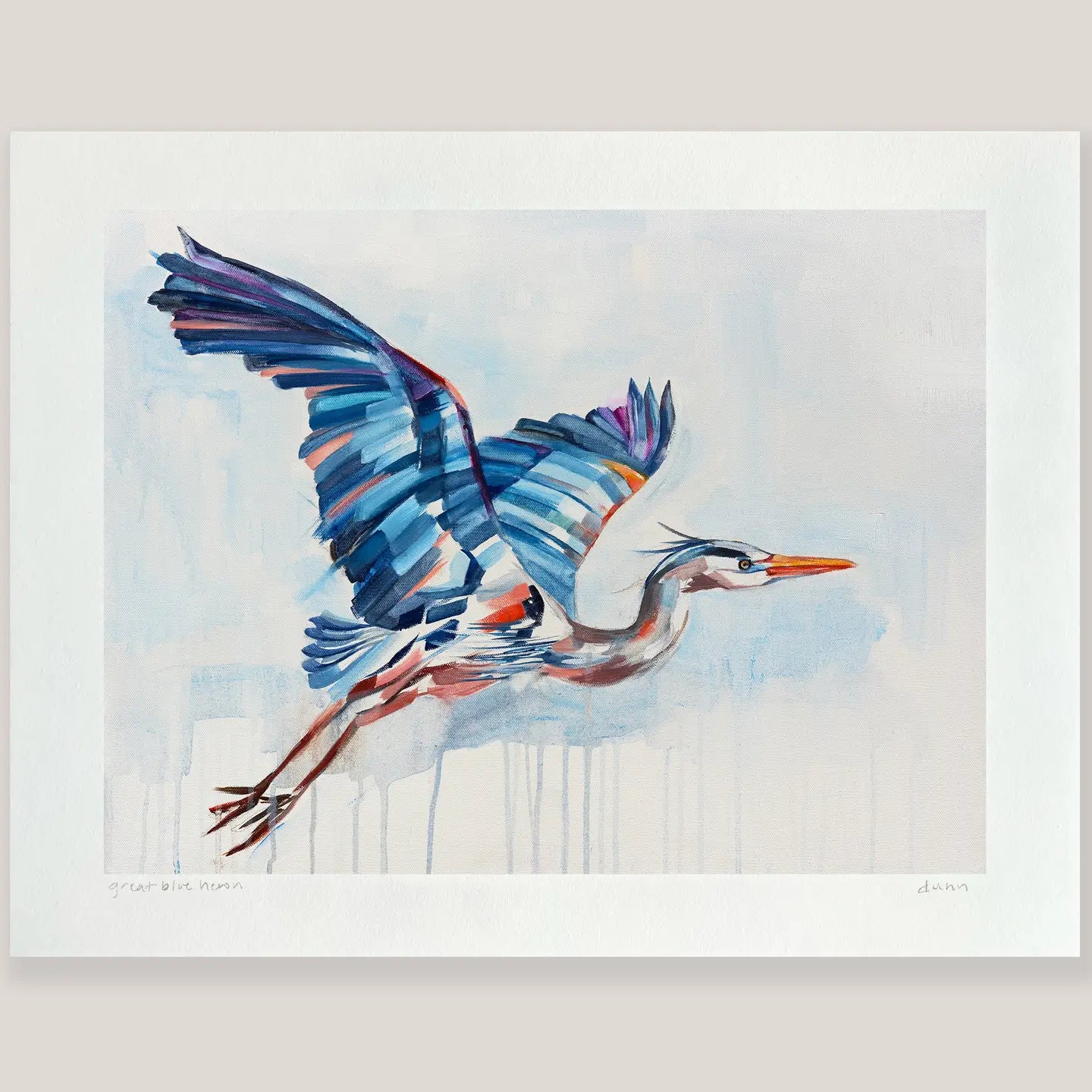 Great Heron Oil Painting Print 17 x 22''
