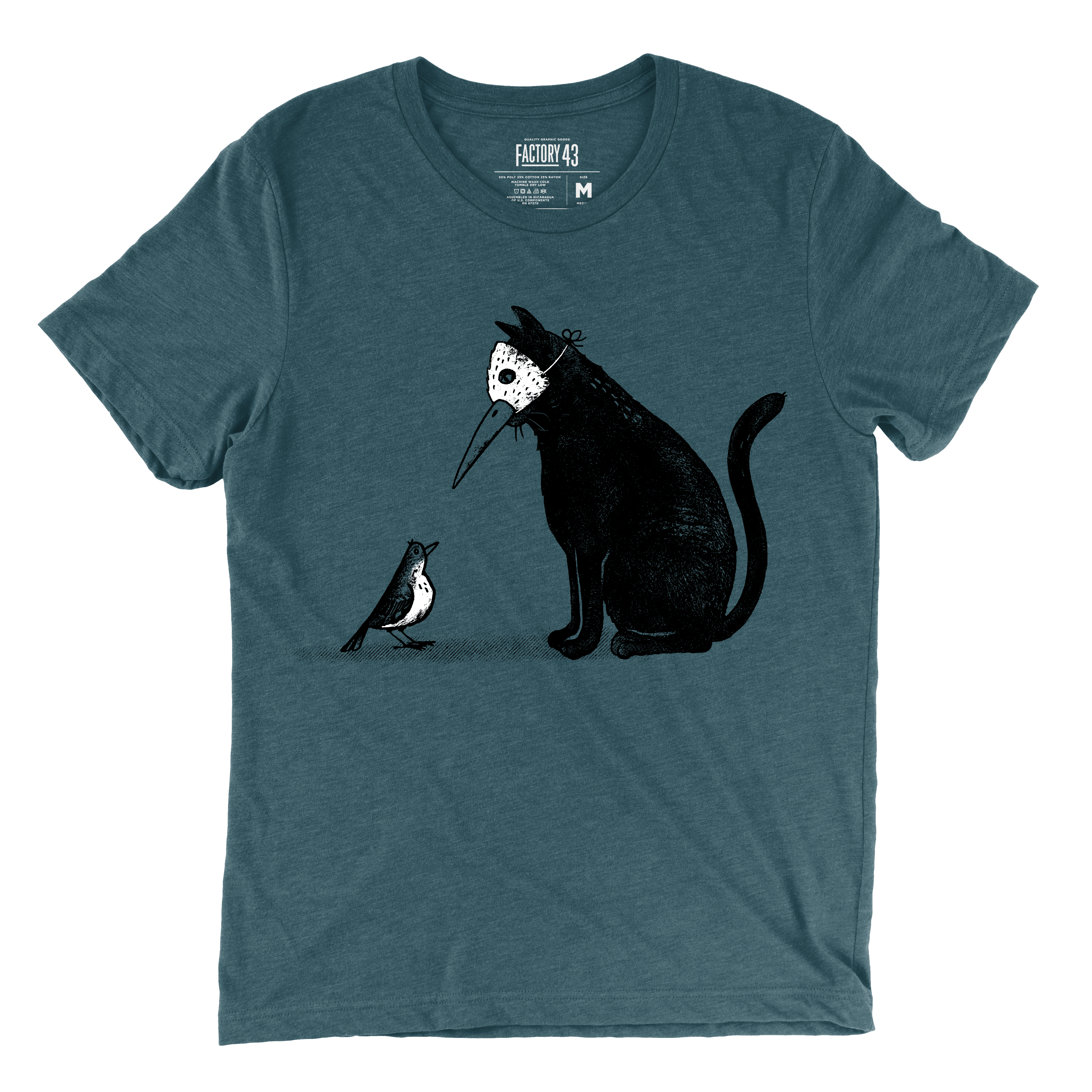 Masked Cat Indigo Unisex Shirt