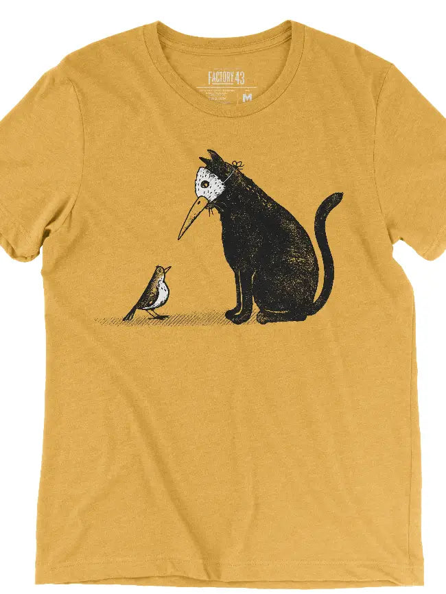 Masked Cat Mustard Unisex Shirt