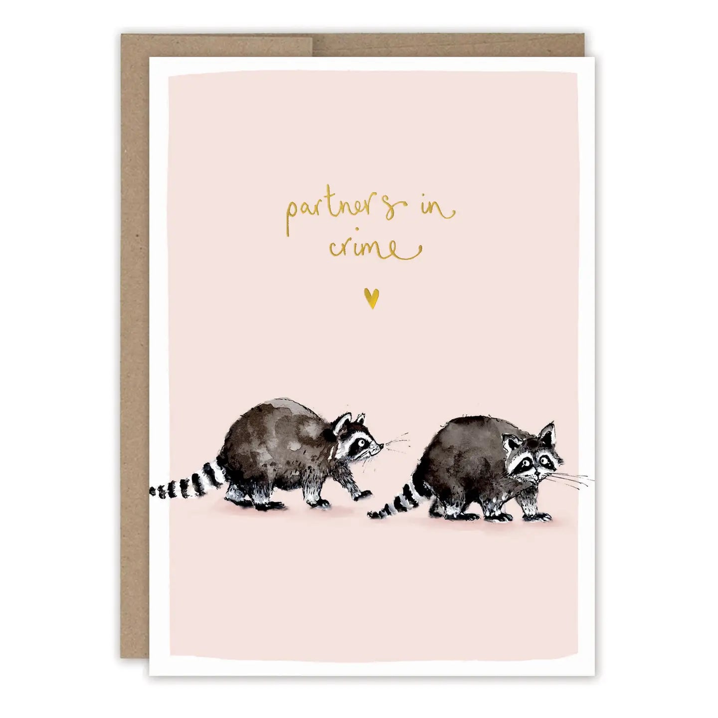 Raccoons Partners in Crime Love Card