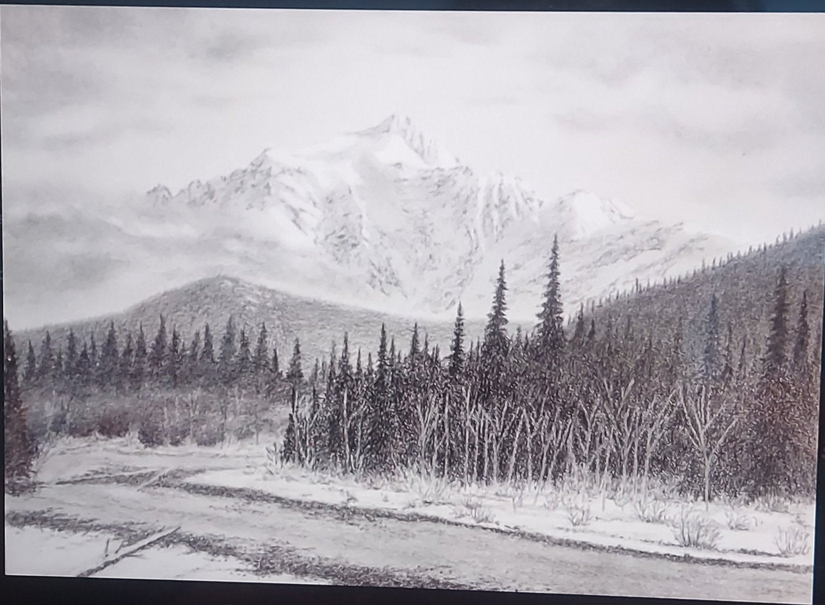 "Shuksan from Ruth Creek" by Nate Lundgren (Matted Print)