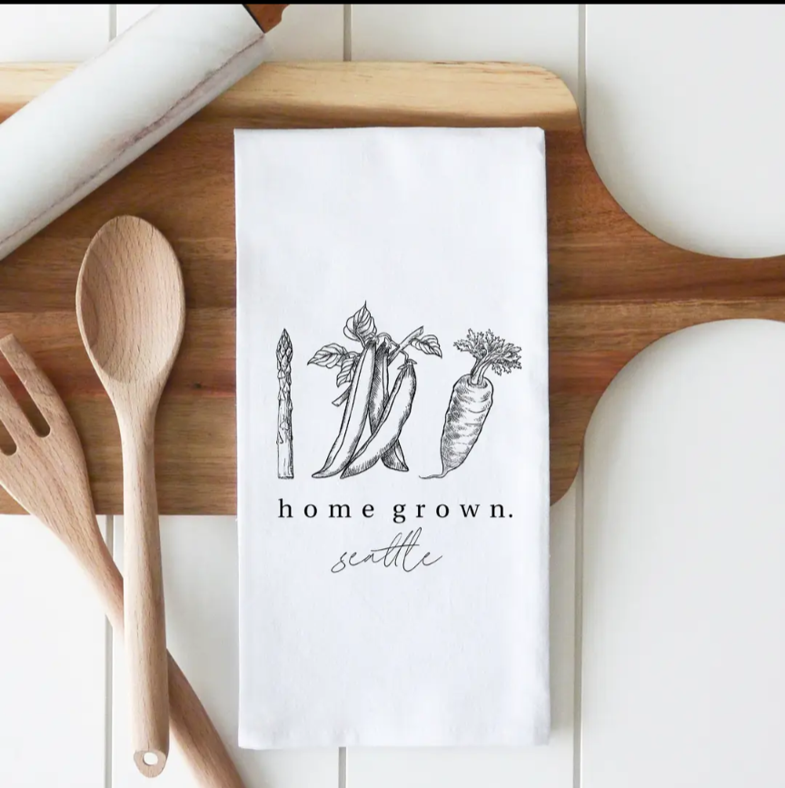 Home Grown Veggie  Custom Tea Towel