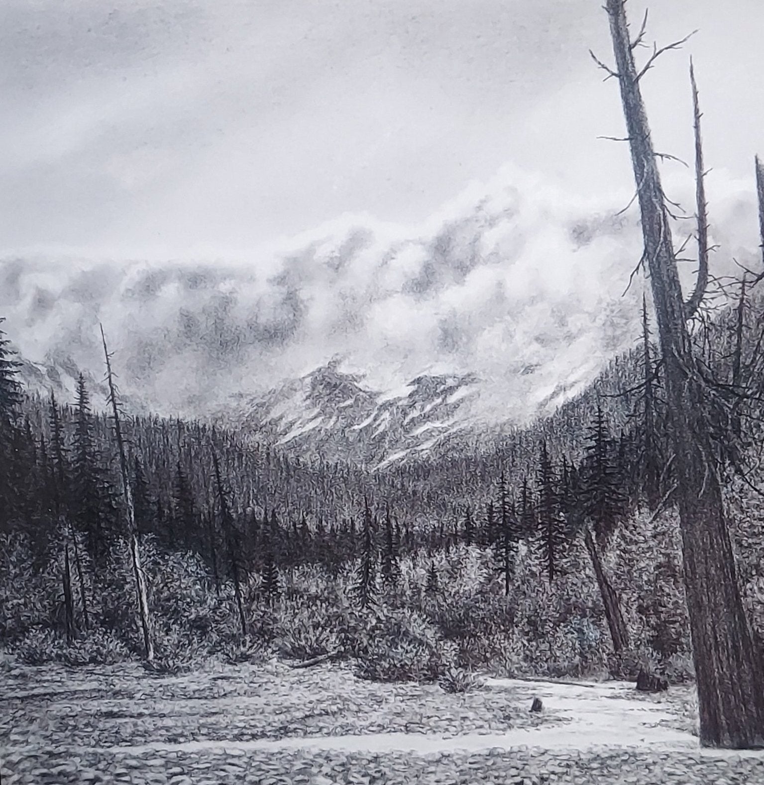 "Flat Creek Headwaters" by Nate Lundgren (Matted Print)