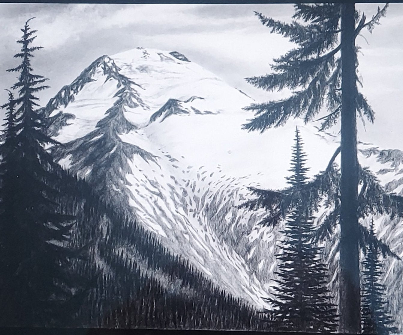 "Glacier Peak View" by Nate Lundgren (Matted Print)