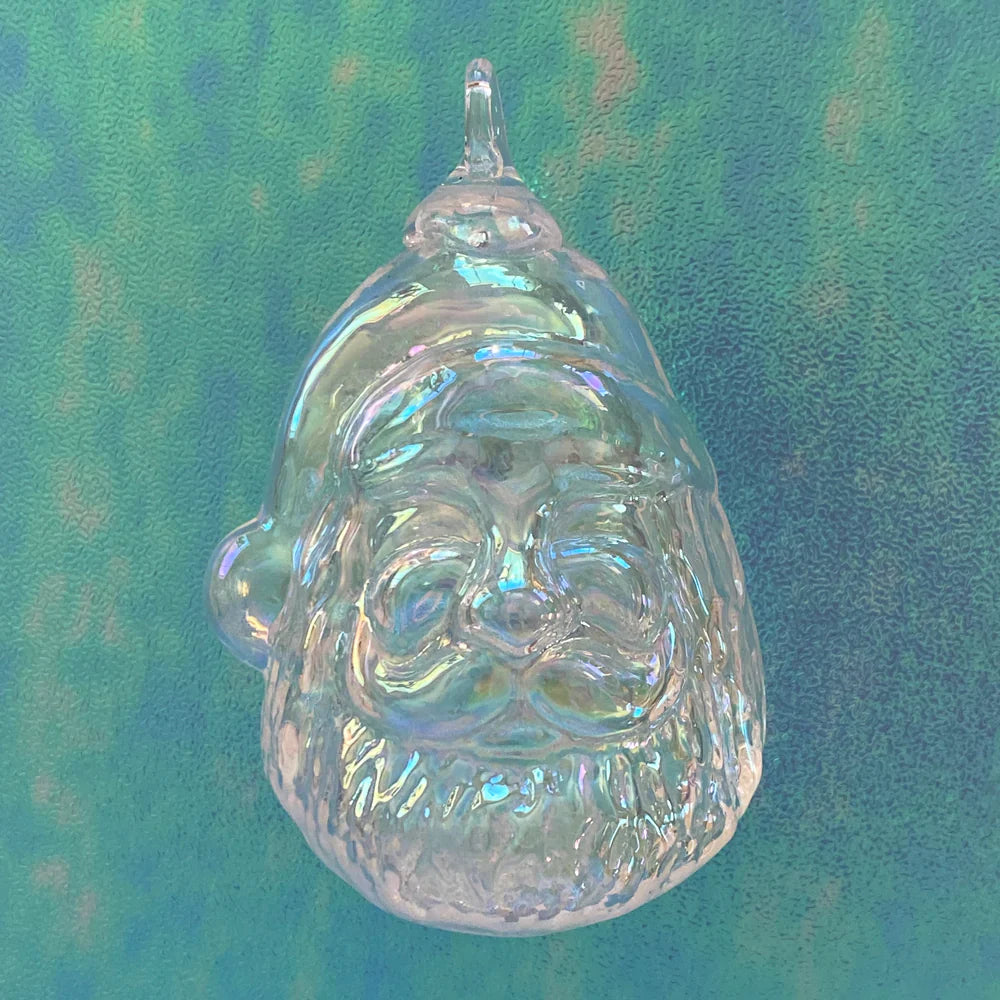 Icicle Santa Glass Ornament by Glass Eye Studio