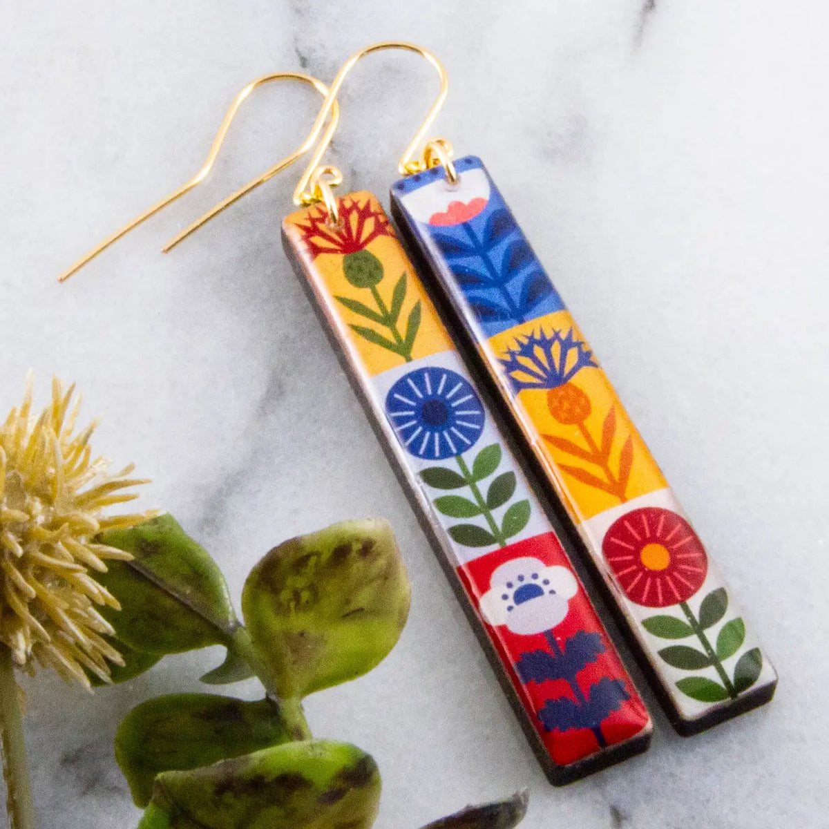 Bright Scandinavian Bar Earrings