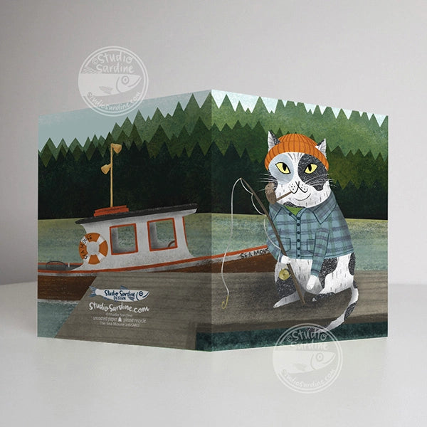 Sea Mouse Cat Sailor Note Card