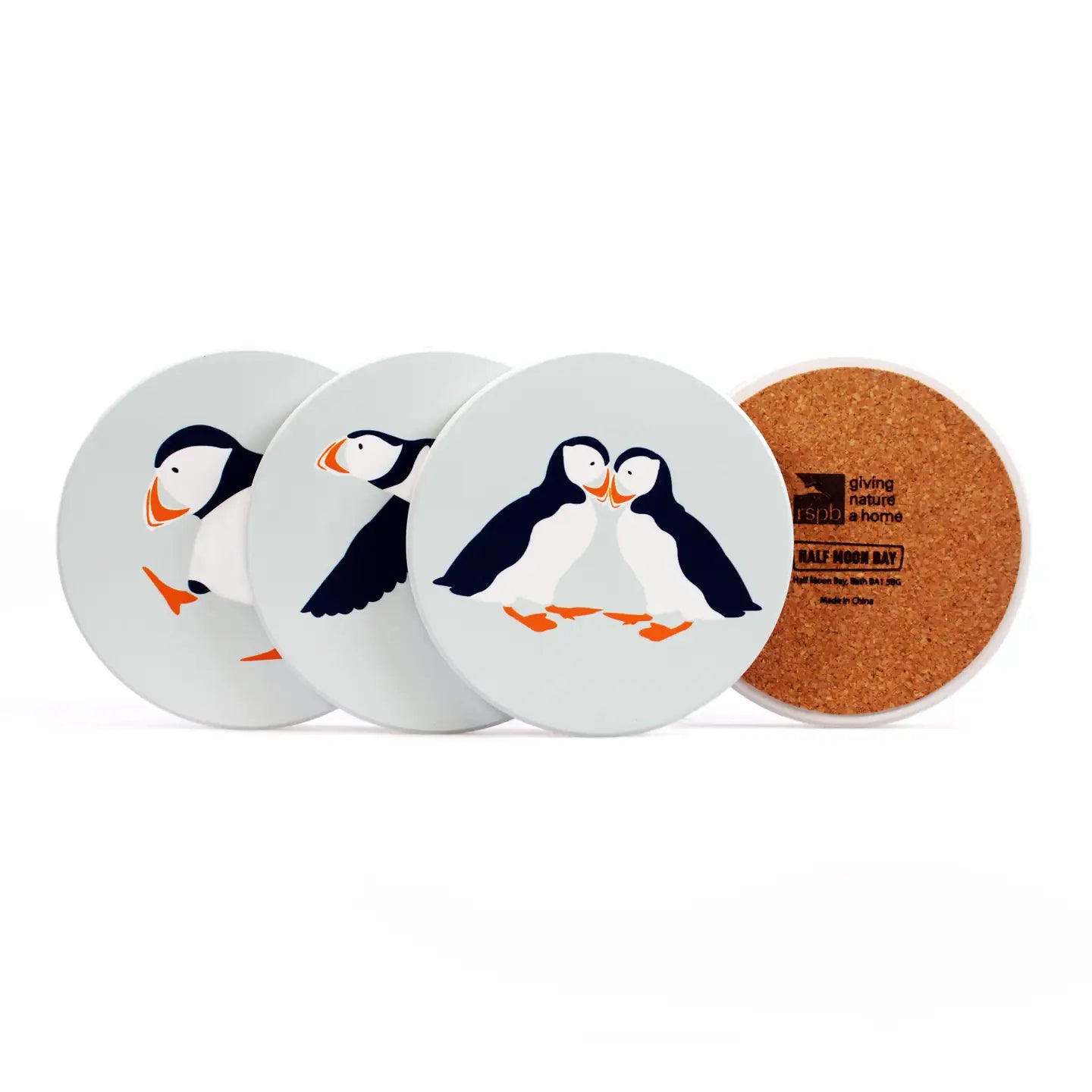 Set of Four Puffin Coasters